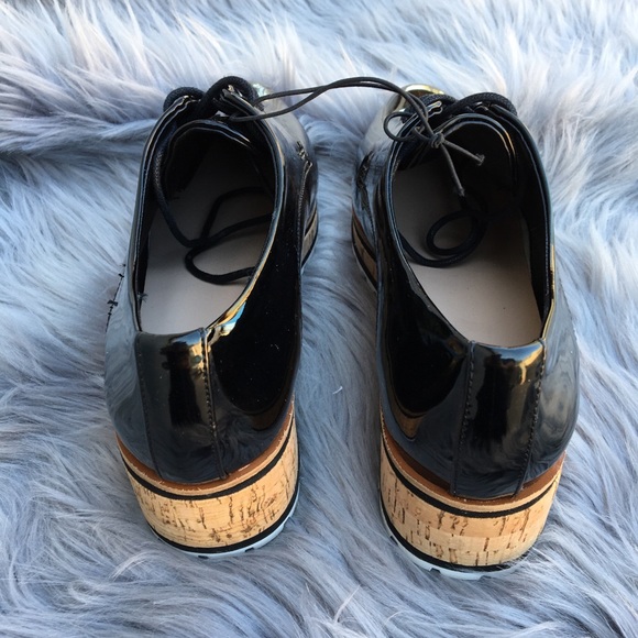 Aldo Black Shiny Platform Sneakers - Picture 2 of 5